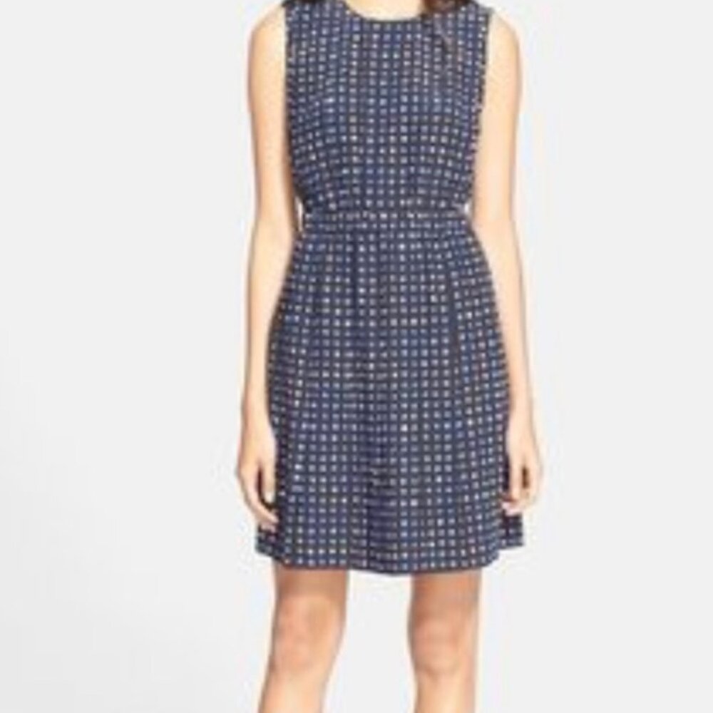Kate Spade Window Panes Pleated Dress 'North Court' Size 10